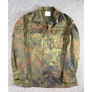 VTG 90s Kohler GmbH Flecktarn German Camo Army Field Jacket Mens Small Military